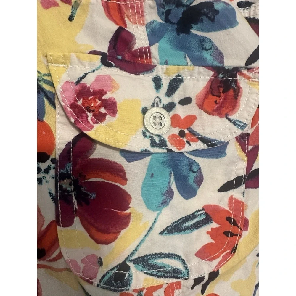 Kiwi Fresh Womens Floral Botanical Shorts Cotton Stretch Size 10 - 6